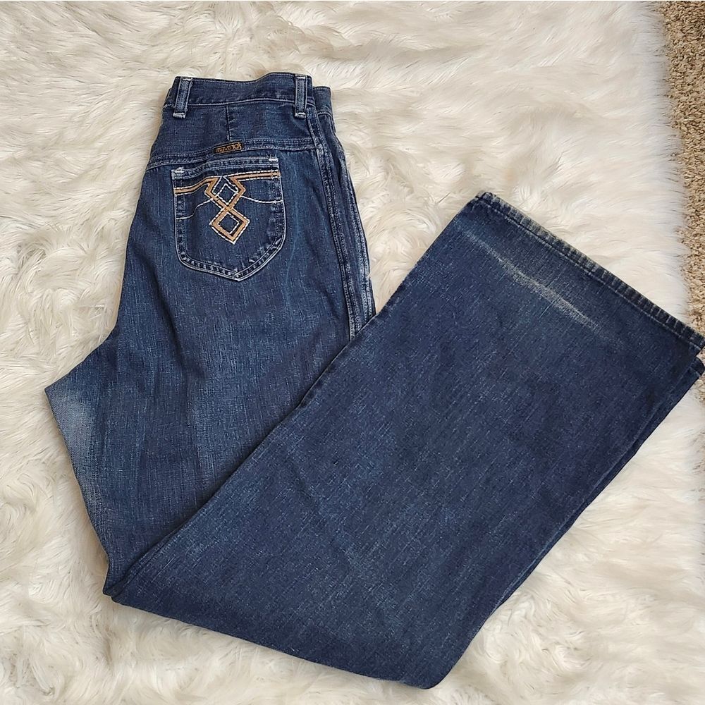 Maverick Vtg Hi-waisted Flare Wide Leg Jeans‎ Sz Misses 18